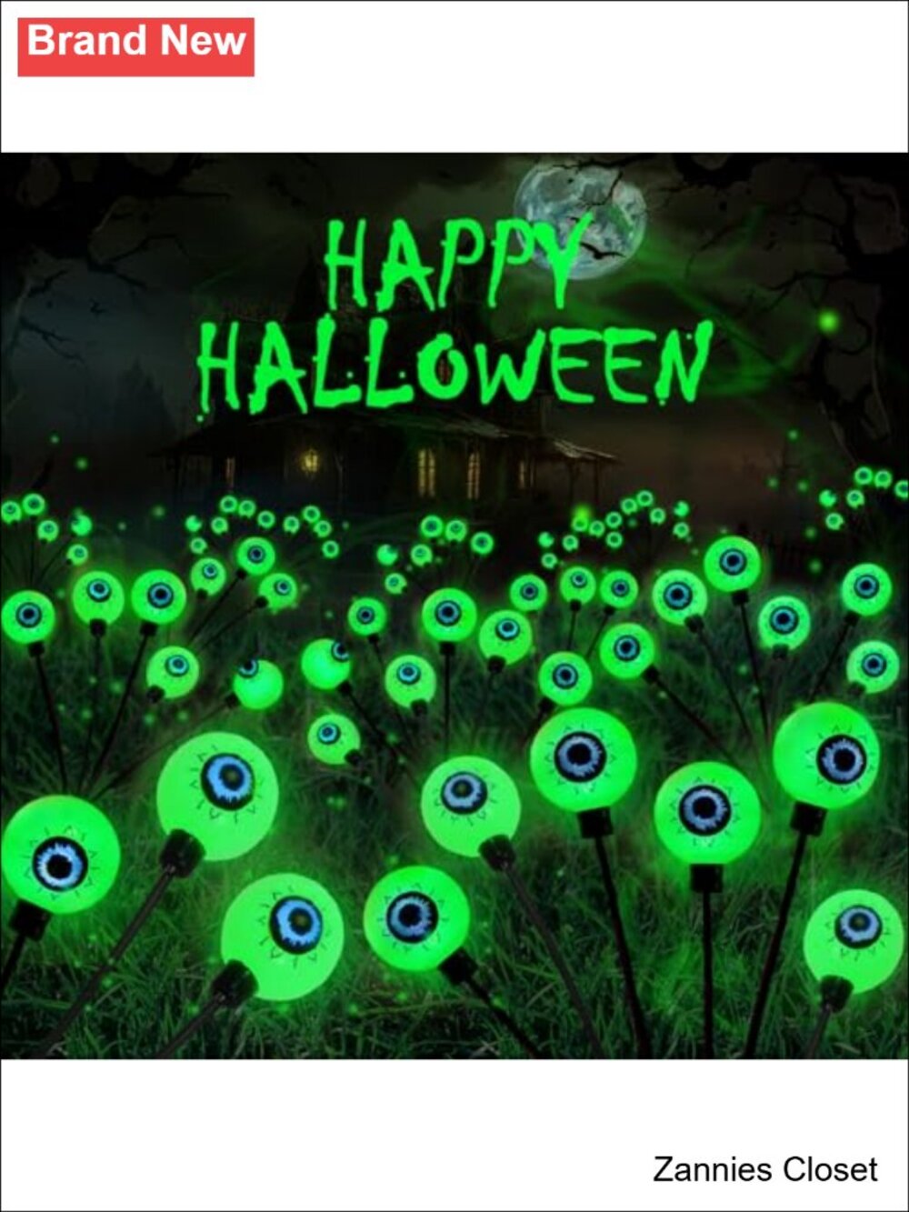 👻 6 Pack Solar Halloween Eyeball Lights 36 LED Outdoor Garden Decor